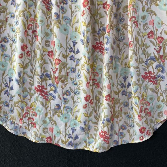 Lauren Conrad Womens Blouse Multicolor Floral Short Cap Sleeve Flowy Small - Picture 3 of 10